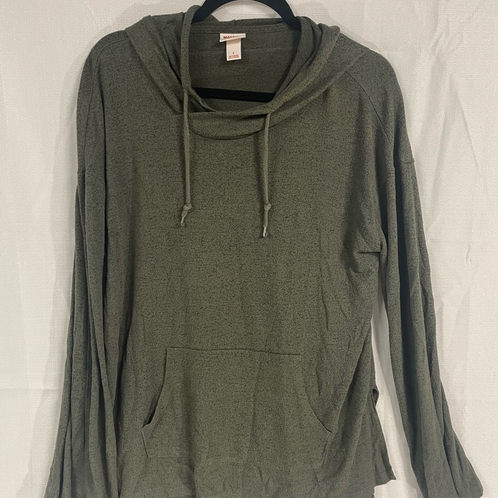 Mossimo lightweight hooded sweater dark green size large